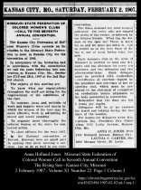 Anna H. Jones invites the Kansis City Club to the Missouri State Federation